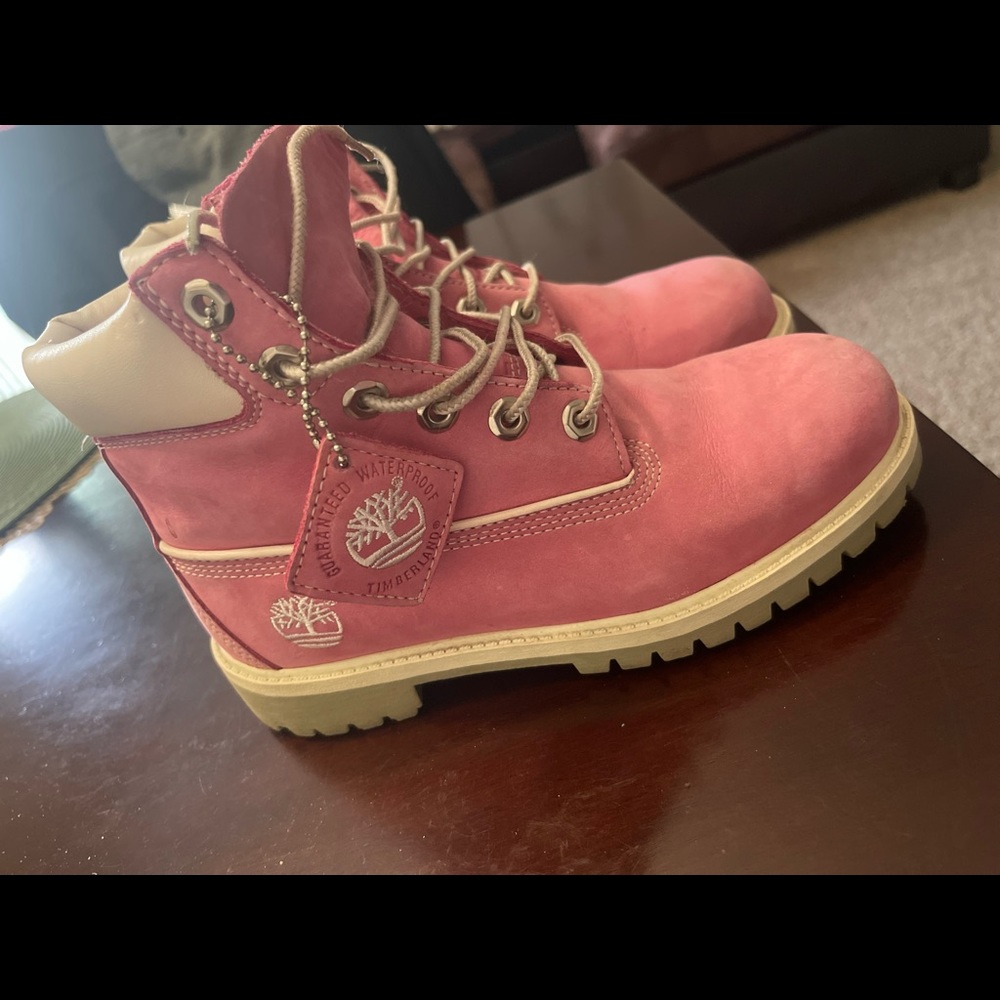 Size 4M Pink Timberland Waterproofing Boots